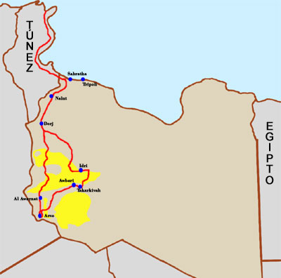 Mapa de Libia